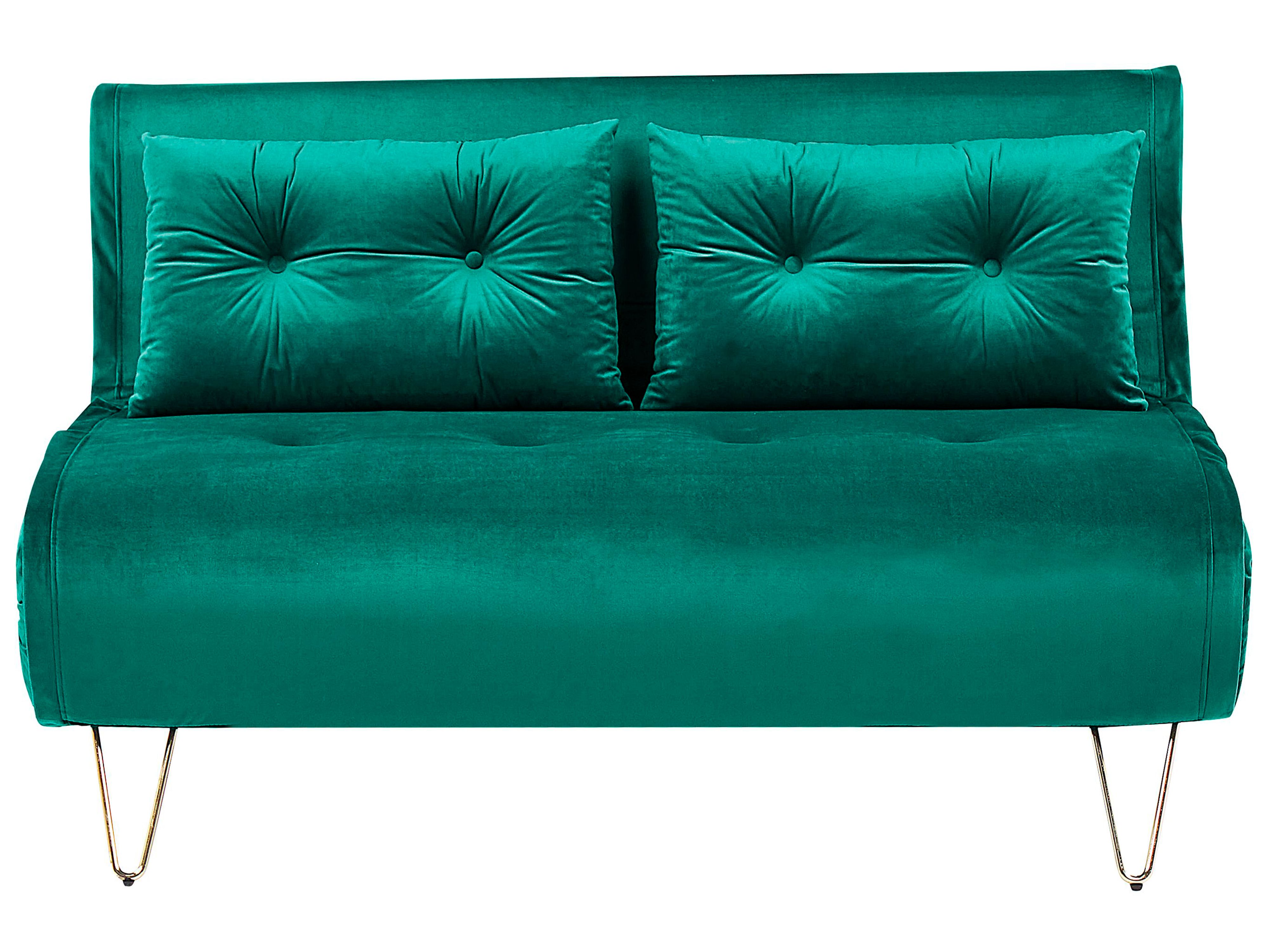 Sofa Bed 2 Seater VESTFOLD Velvet Dark Green