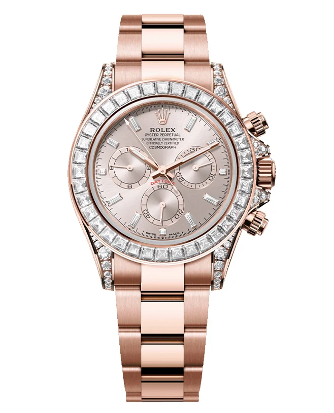 Rolex Cosmograph Daytona Oyster, 40 mm, Everose gold and diamondsReference 126595TBR(1:1 replica) - Elite Watch Atelier
