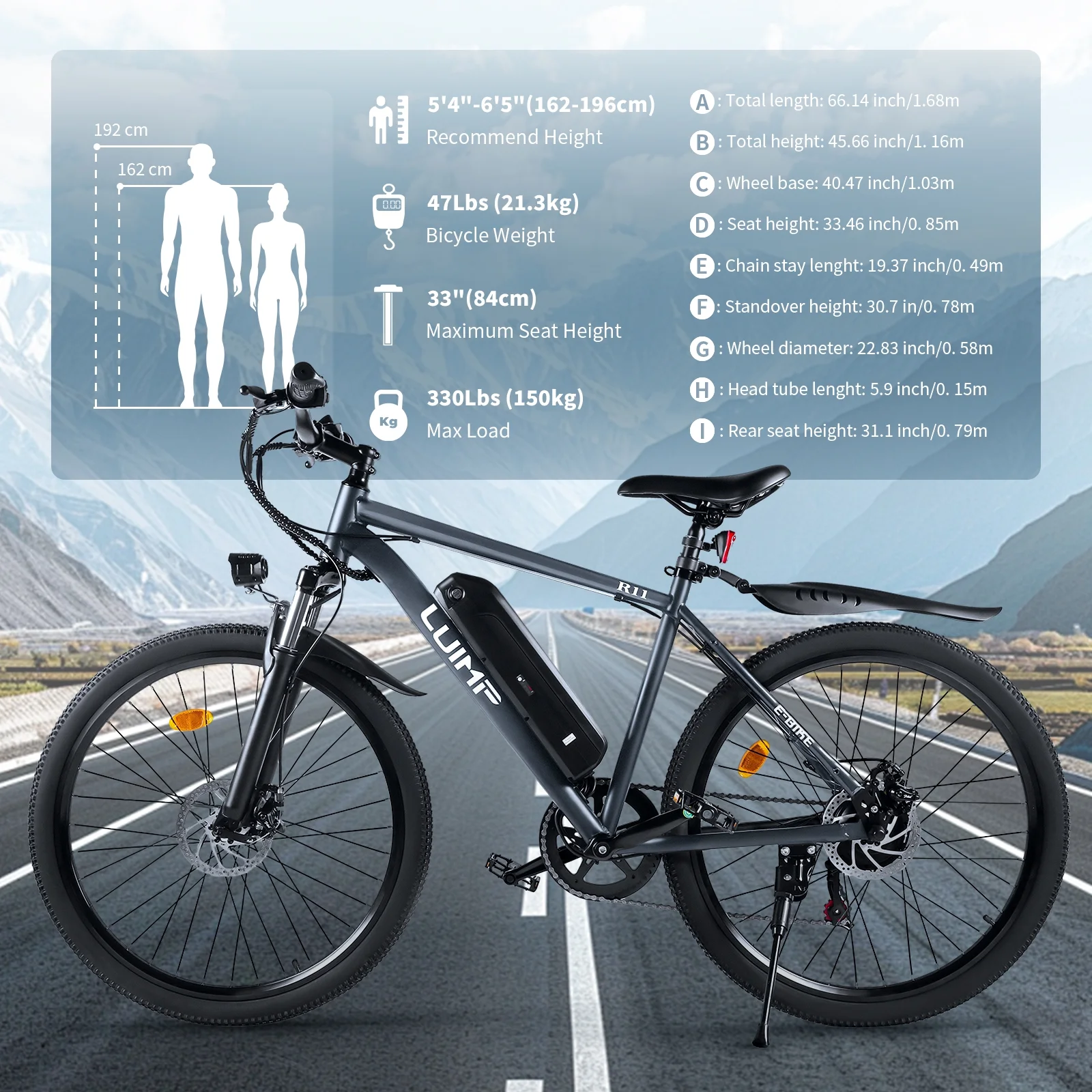 Hipatoo 26" Electric Bike 500W 20MPH E-bike, 36V 10.4Ah Battery, Ebike for Adults, E Bike UL2849 - Image 2