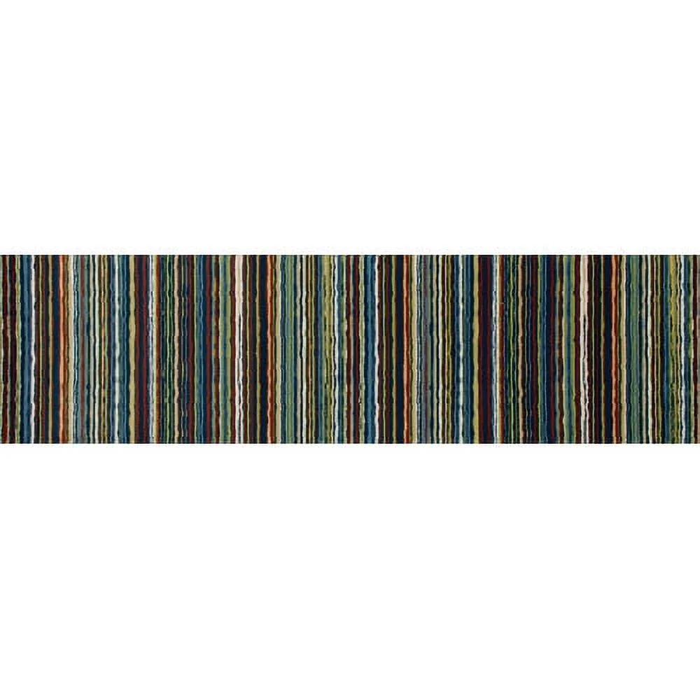Art Carpet 841864116960 7 x 9 ft. Seaport Collection Wavy Stripe Woven Area Rug, Multi Color