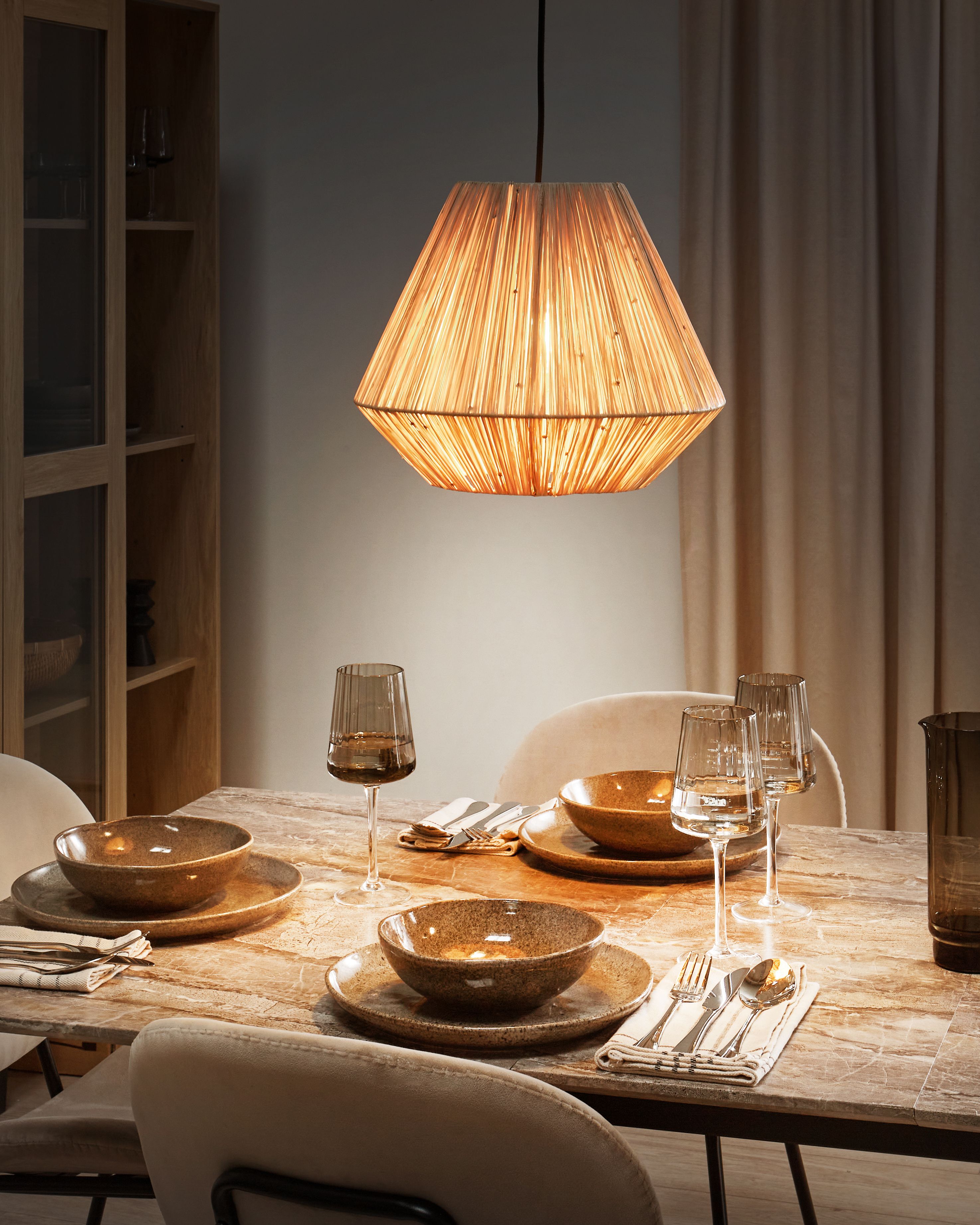 Pendant Lamp DAMIT Wicker Natural