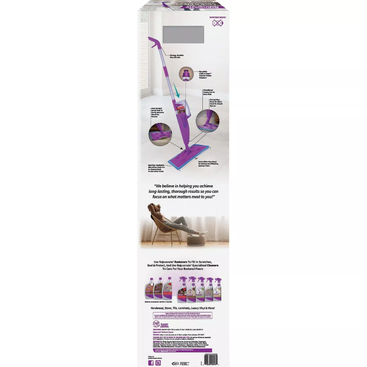 Rejuvenate Click n Clean Multi-Surface Spray Mop with PowerMax