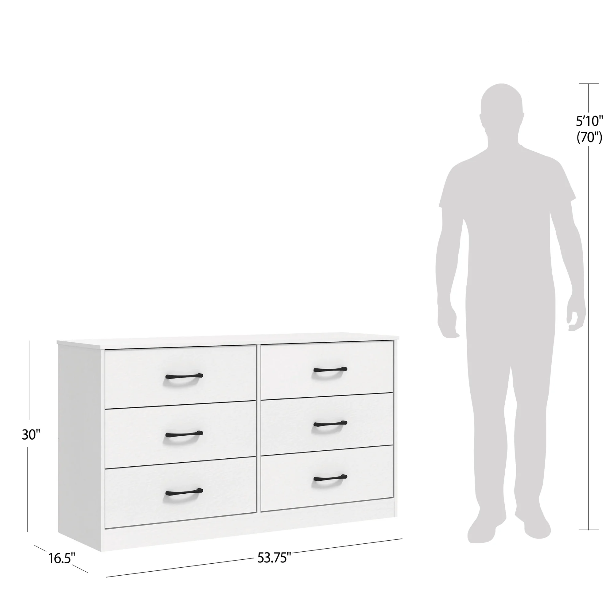 Mainstays Ardent 6 Drawer Dresser, White - Image 9