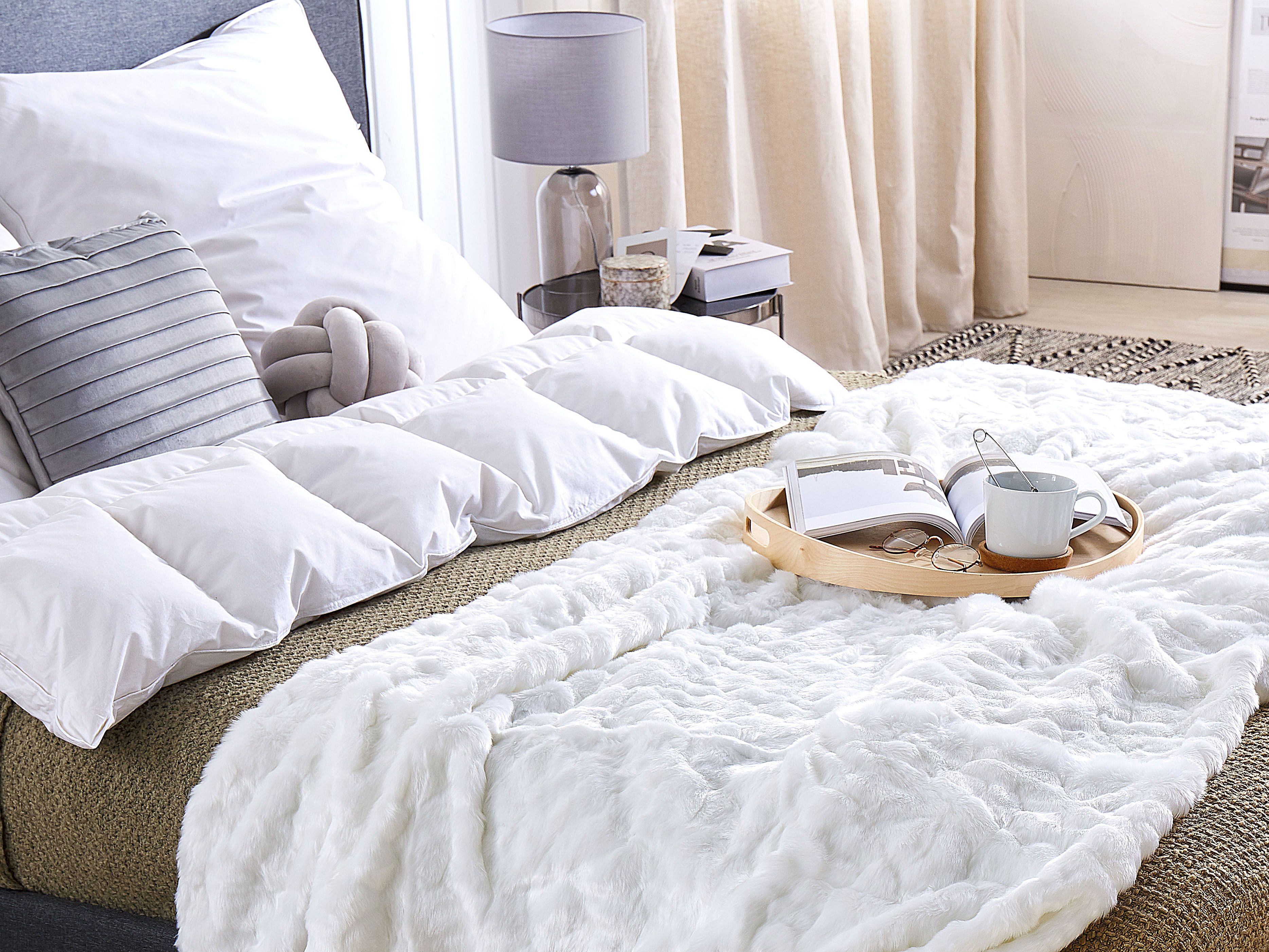 Blanket TOURZA Fabric 180 x 220 cm White