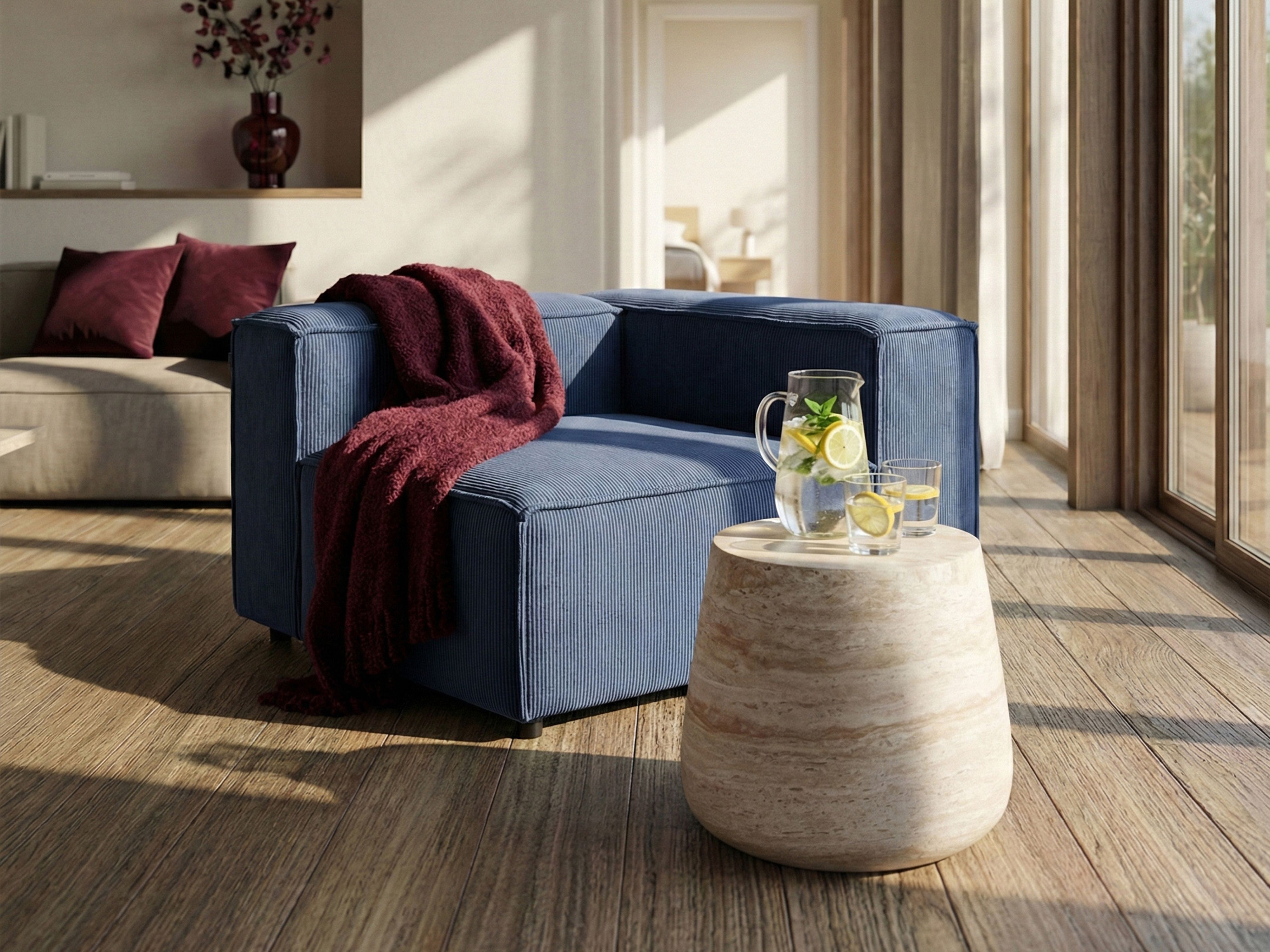 Corner Seat ARDAL Corduroy Dark Blue Left Hand