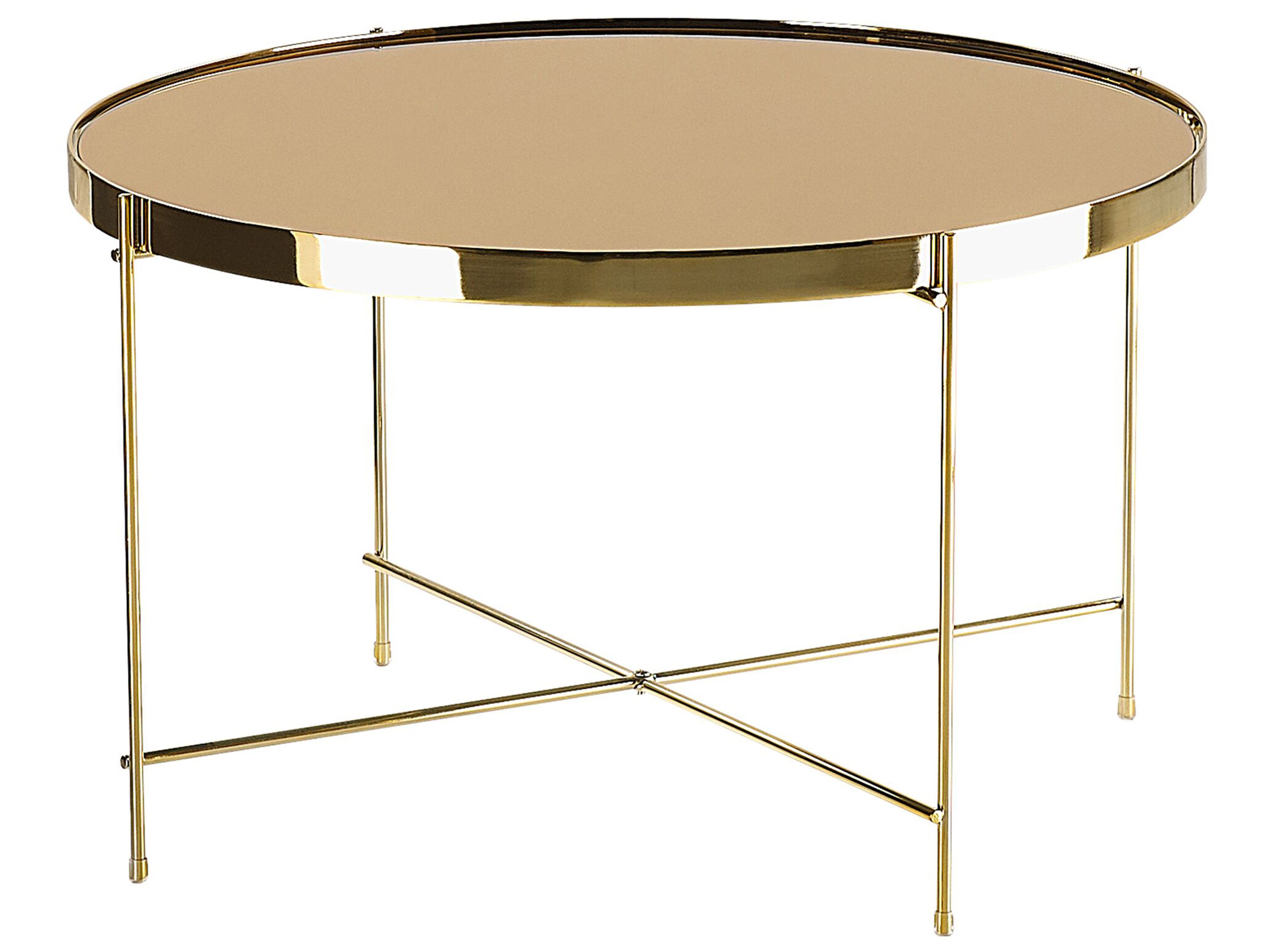 Coffee Table LUCEA Tempered Glass Gold