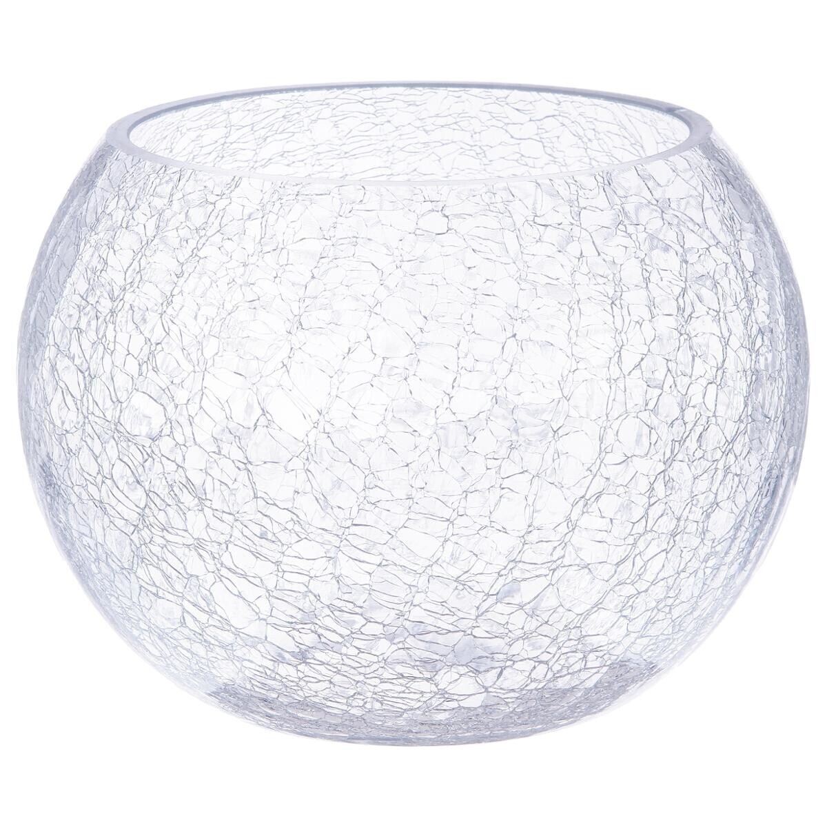Ball vase, cracked glass H.15 cm