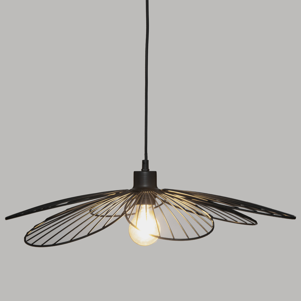 Suspension lamp "Fleur" Black metal, D.57 cm