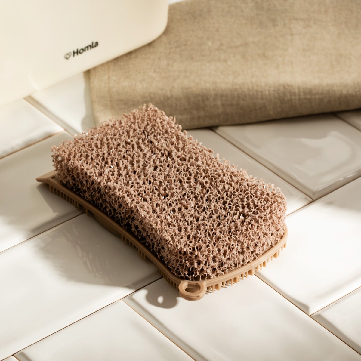 Gąbka EASY CLEAN silikonowa dwustronna taupe 13x7 cm
