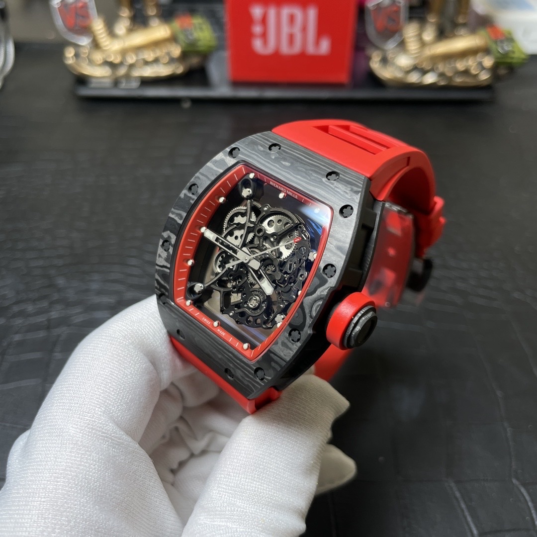 Richard Mille RM055 Carbon NTPT Replica 1:1 Watch Red BBR 45mm - Top club