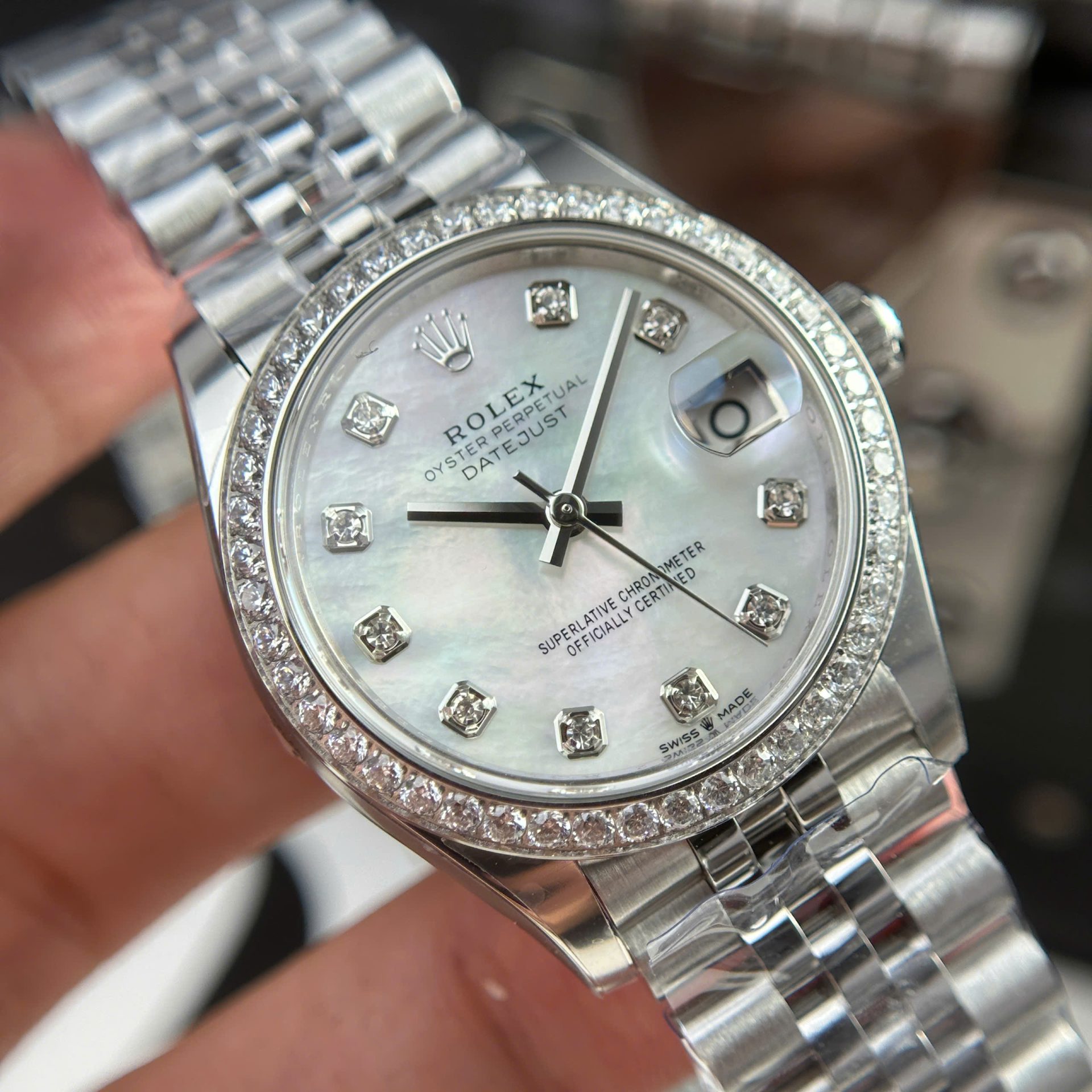 Rolex DateJust Fake Watch Women Dial MOP Bezel Diamonds CZ THB Factory 31mm - Top club