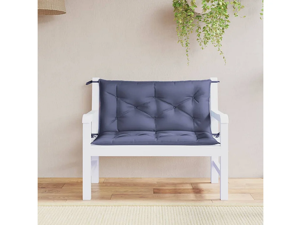 Coussins de banc de jardin lot de 2 bleu marine tissu oxford