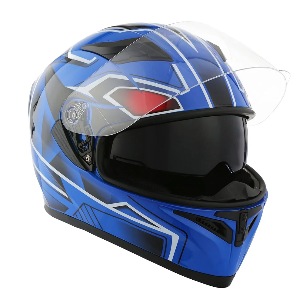 1Storm Motorcycle Modular Full Face Flip up Dual Visor Helmet + Spoiler + Motorcycle Bluetooth Headset: HJK316 Mechanic Red - Image 40