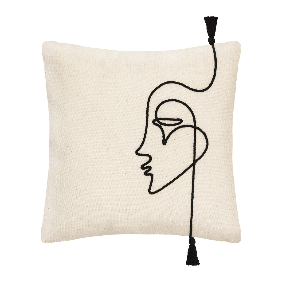Cushion cover "Face" Ivory white, 40x40 cm