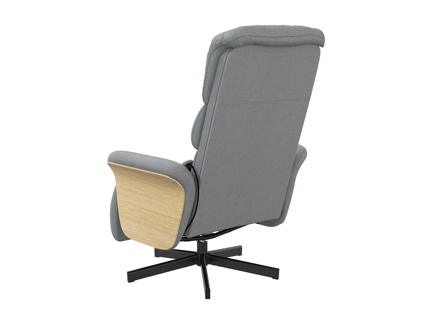 Fauteuil inclinable-Fauteuil salon de massage et repose-pieds gris clair tissu SHL2499