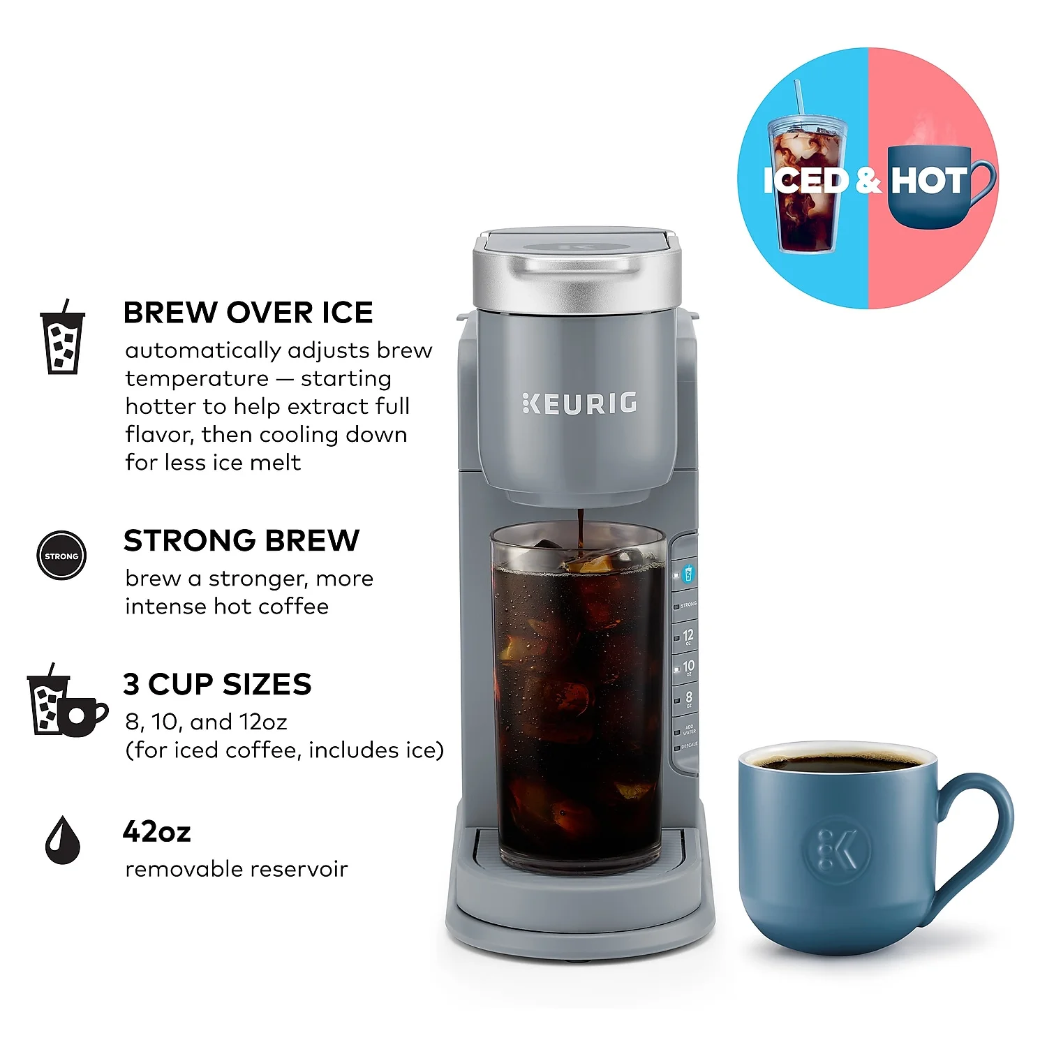 Keurig? K-Iced Single Serve Coffee Maker, Arctic Gray 5000371871