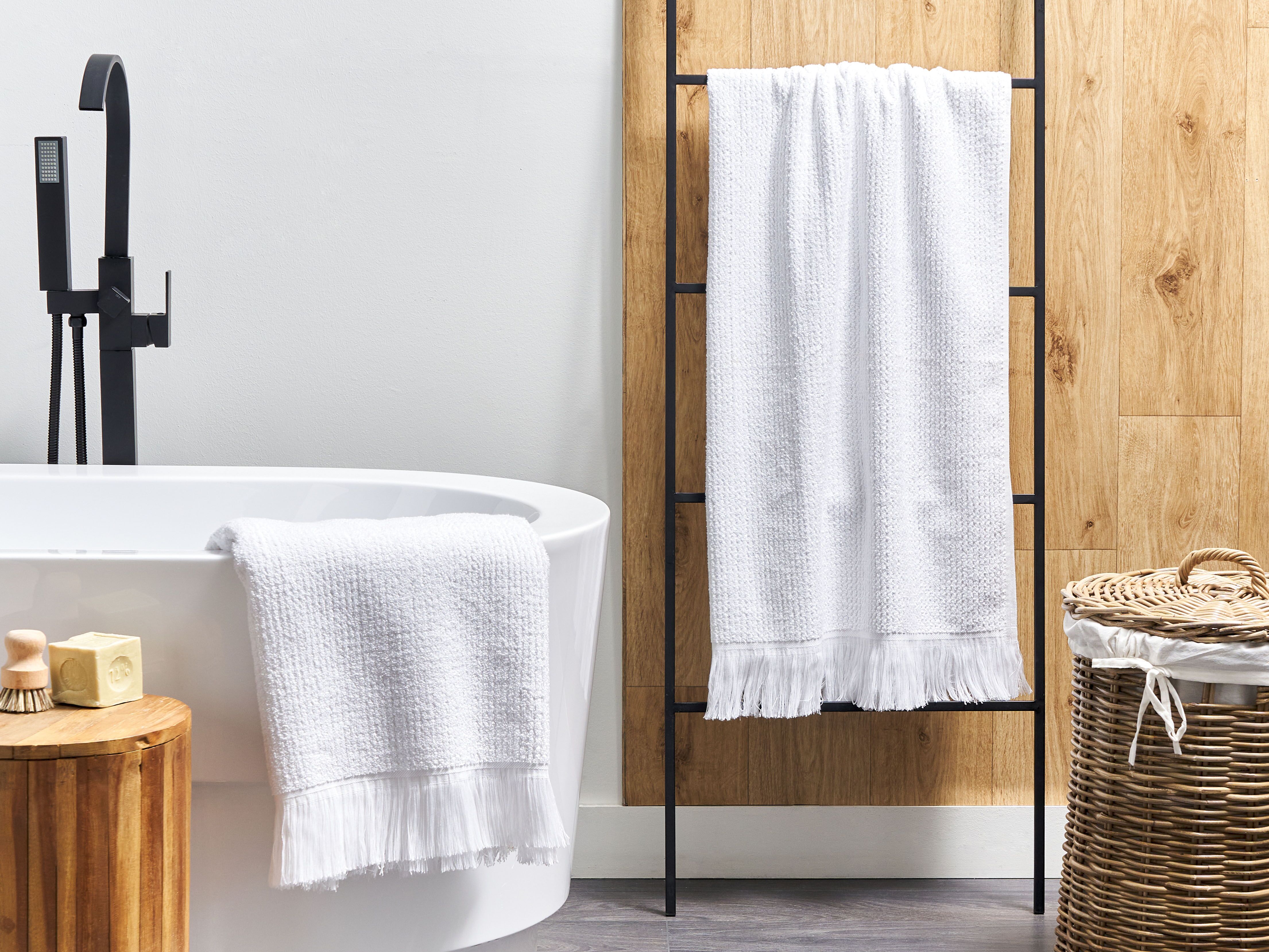 Set of 2 Towels ATIU Terry Cotton White