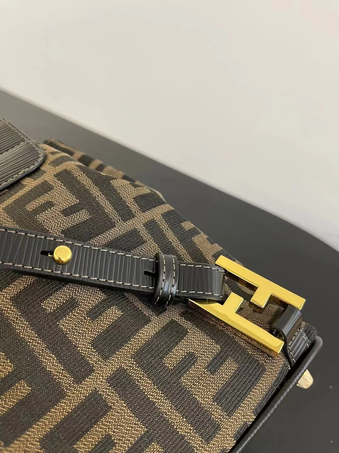 Elegant Fendi Mini Backpack With Iconic FF Pattern And Gold - Tone Hardware 185 - Replicaclubs