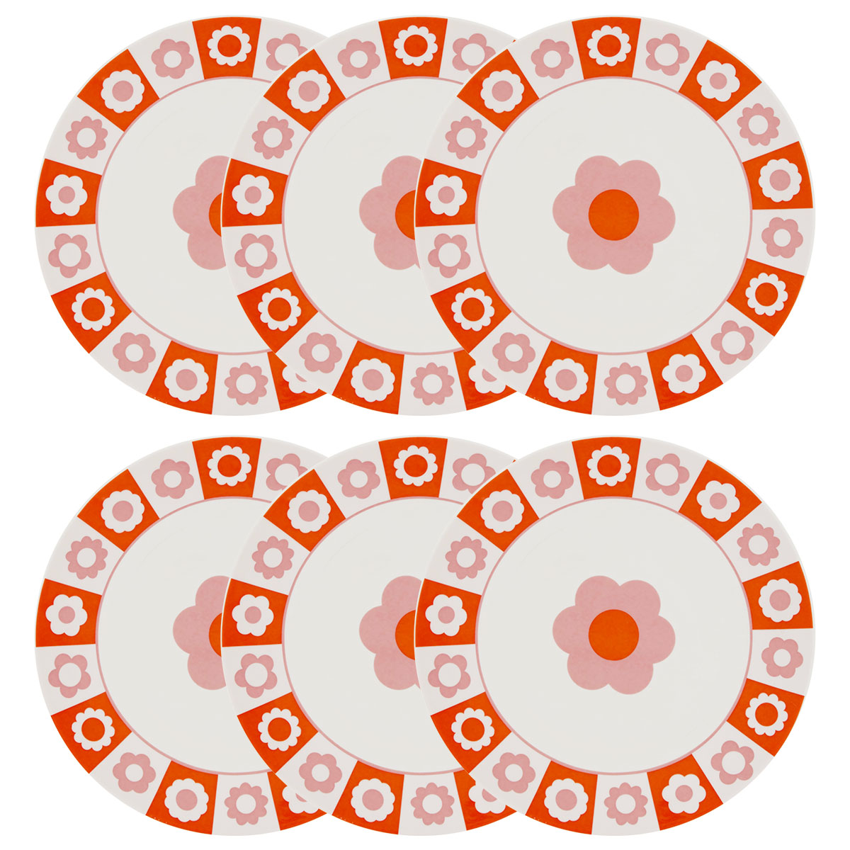 Set of 6 dessert plates "Bloomorama" Atmosphera x Cha Cha Pop