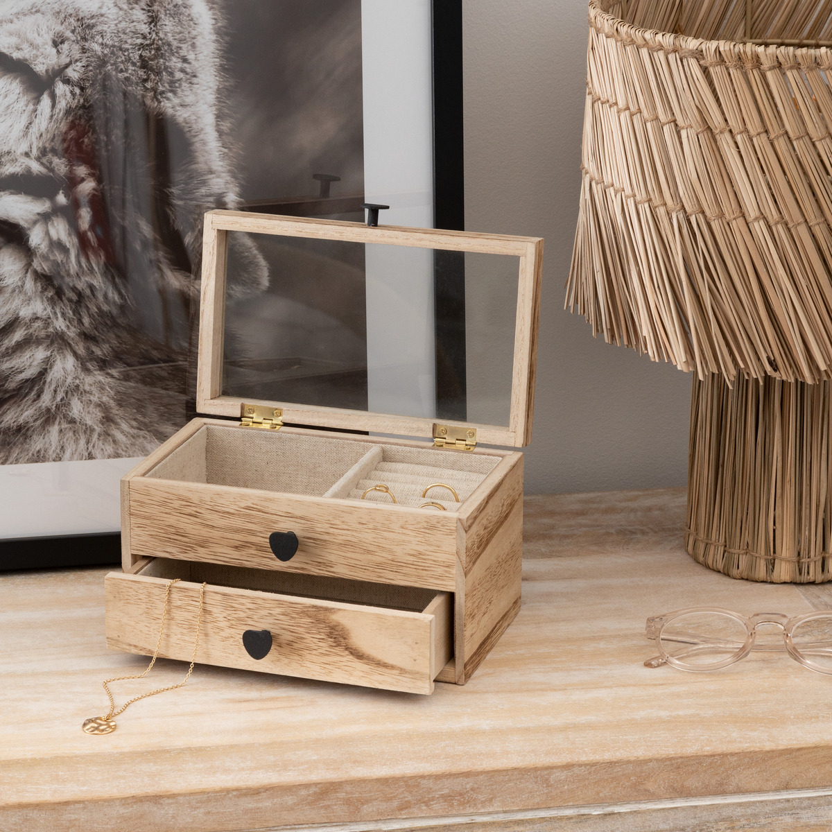 Jewellery box "Inuit dreams" Beige, L.19.7 cm