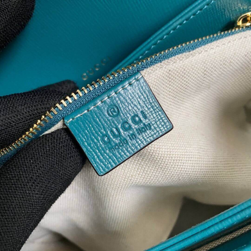 Replica Gucci Horsebit 1955 Small Shoulder Bag 602204 Blue And Green Leather1:1High-quality replica