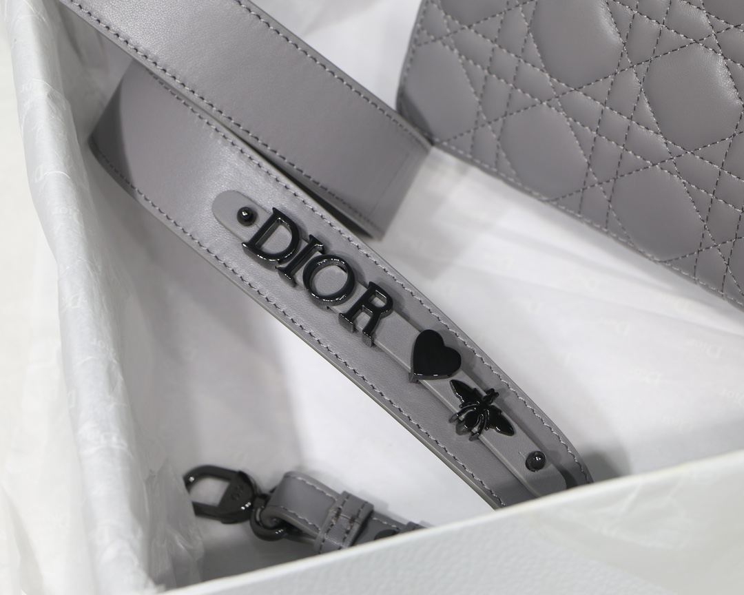 Small Lady Dior My Abcdior Bag Black/Grey/White For Women 8in/20cm1:1High-quality replica