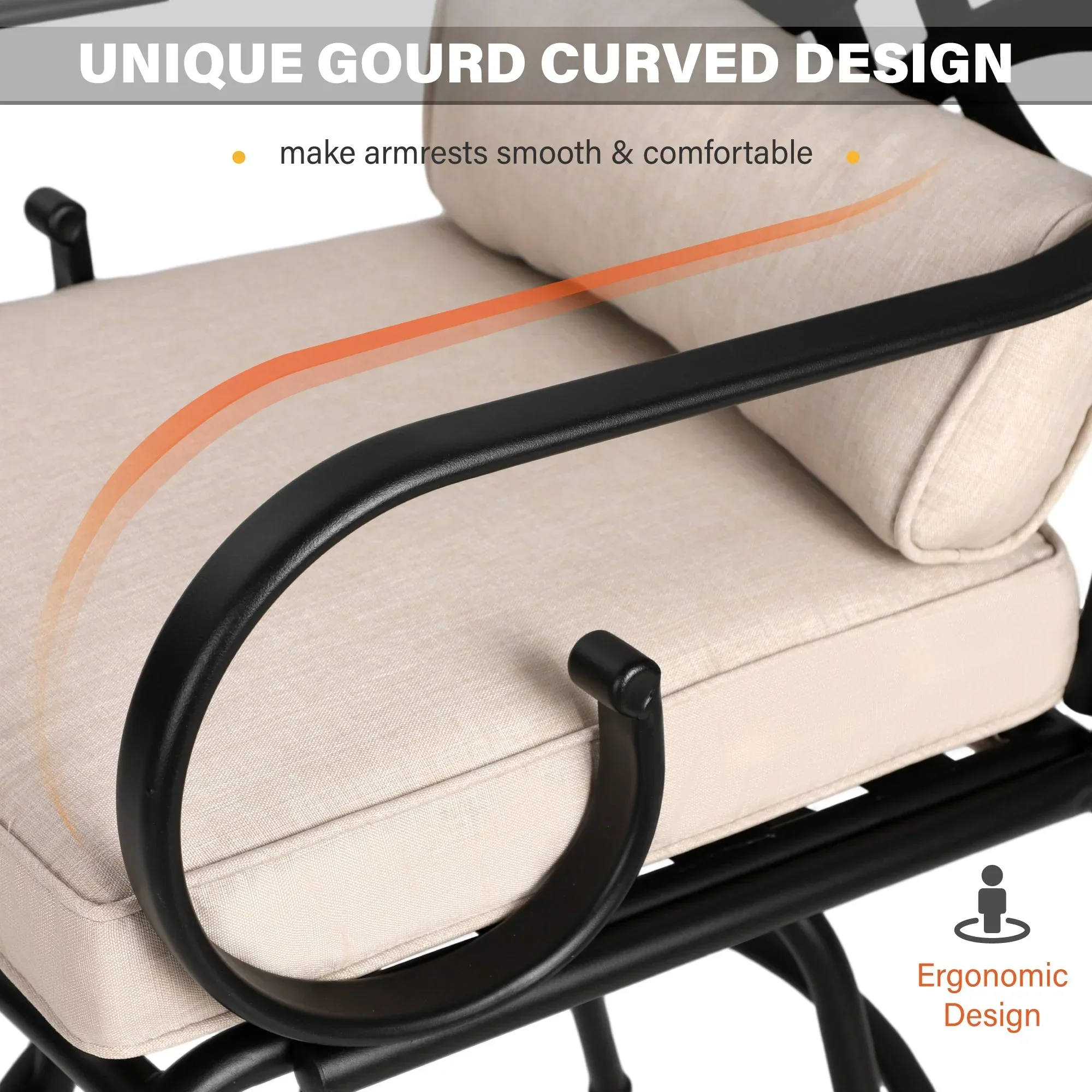 Sophia & William 2 Piece Patio Swivel Bar Stools With Cushions - Image 3 Sophia & William 2 Piece Patio Swivel Bar Stools With Cushions - Image 3