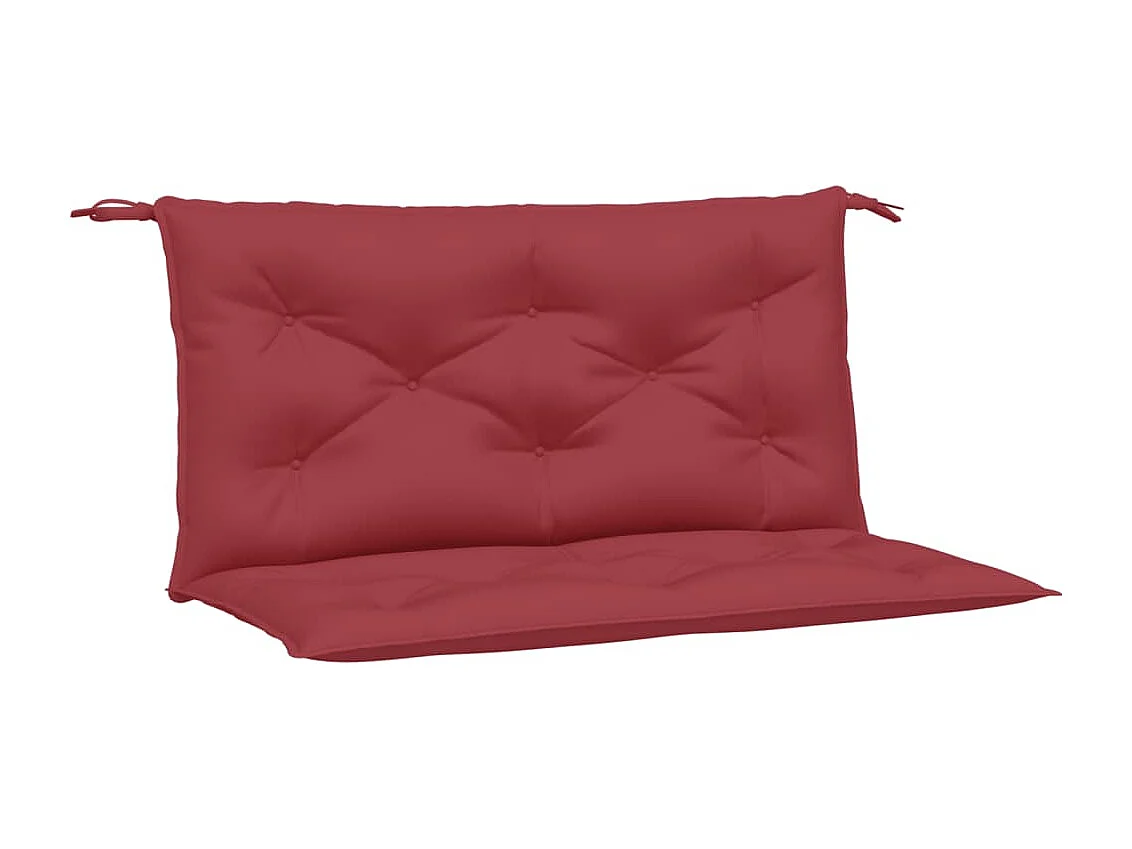 Coussins de banc de jardin lot de 2 rouge bordeaux tissu Oxford