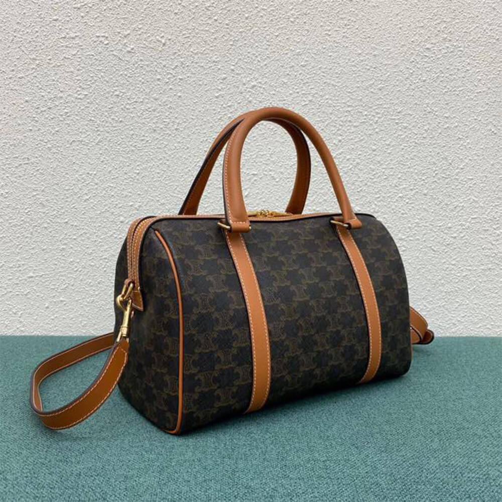 CELINE Large Boston IN Triomphe Canvas and calfskin1:1High-quality replica
