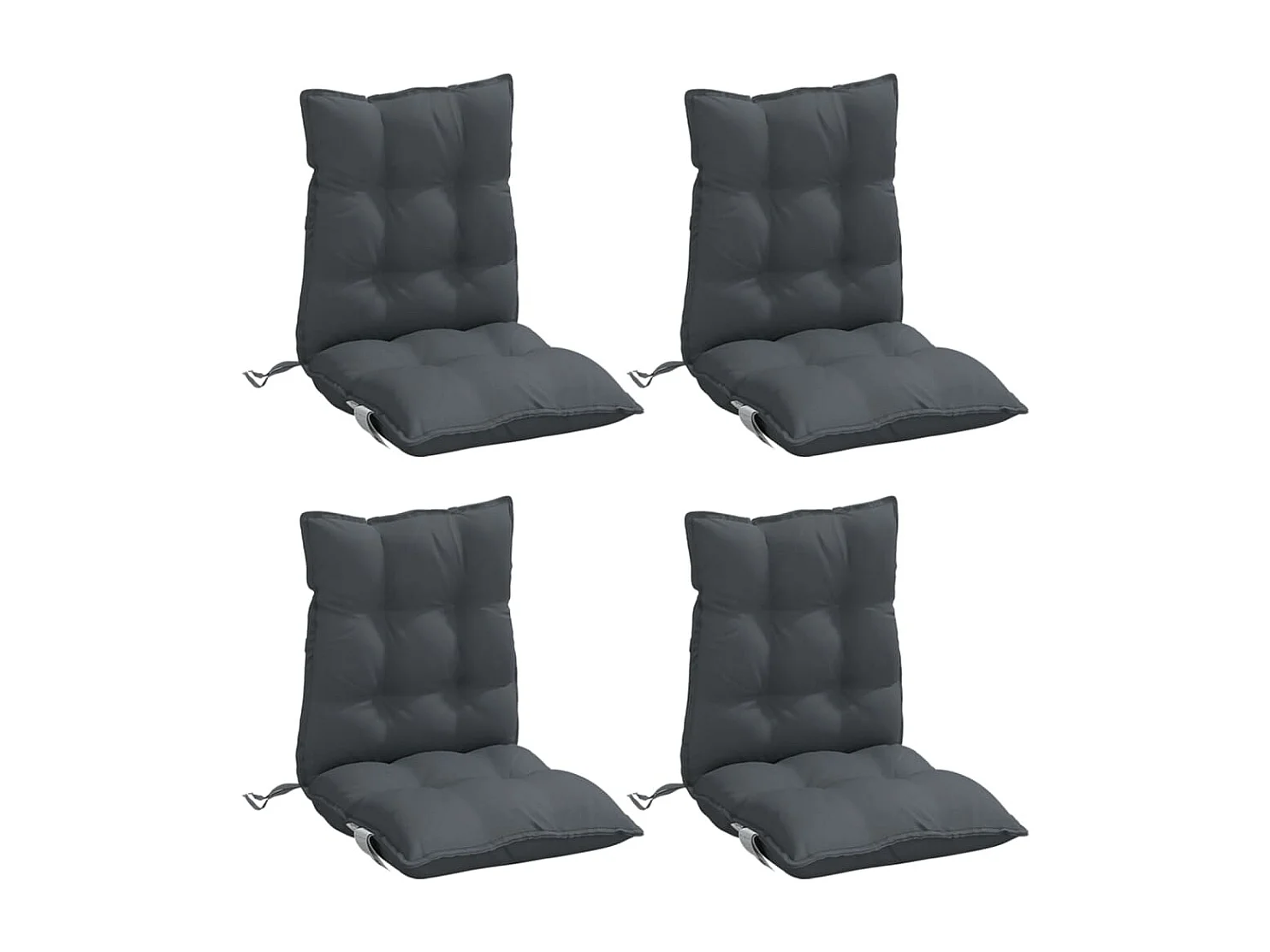 Coussins de chaise à dossier bas lot de 4 anthracite
