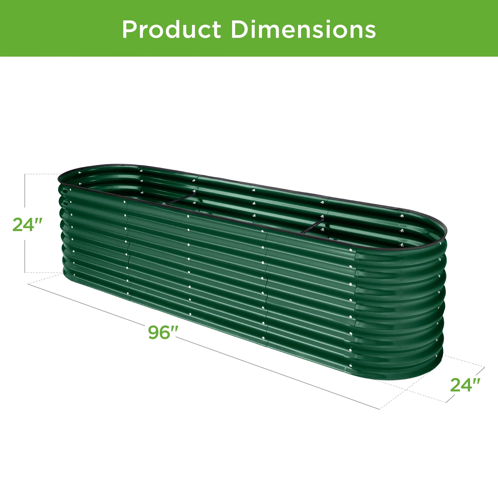 Best Choice Products 8x2x2ft Metal Raised Garden Bed, Oval Outdoor Planter Box w/ 4 Support Bars - Charcoal - Image 25