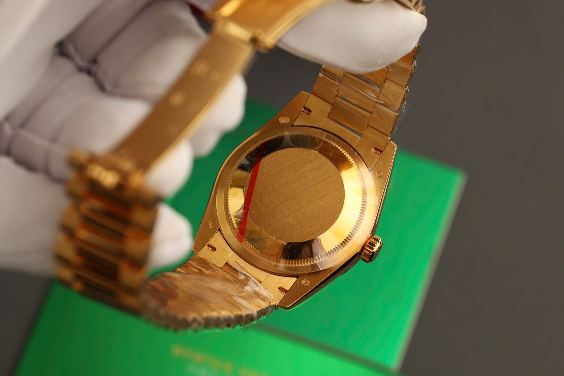 Rolex Day-Date Replica Watch Dial Mother Of Pearl Custom Gold Wrapped 36mm - Elite Watch Atelier