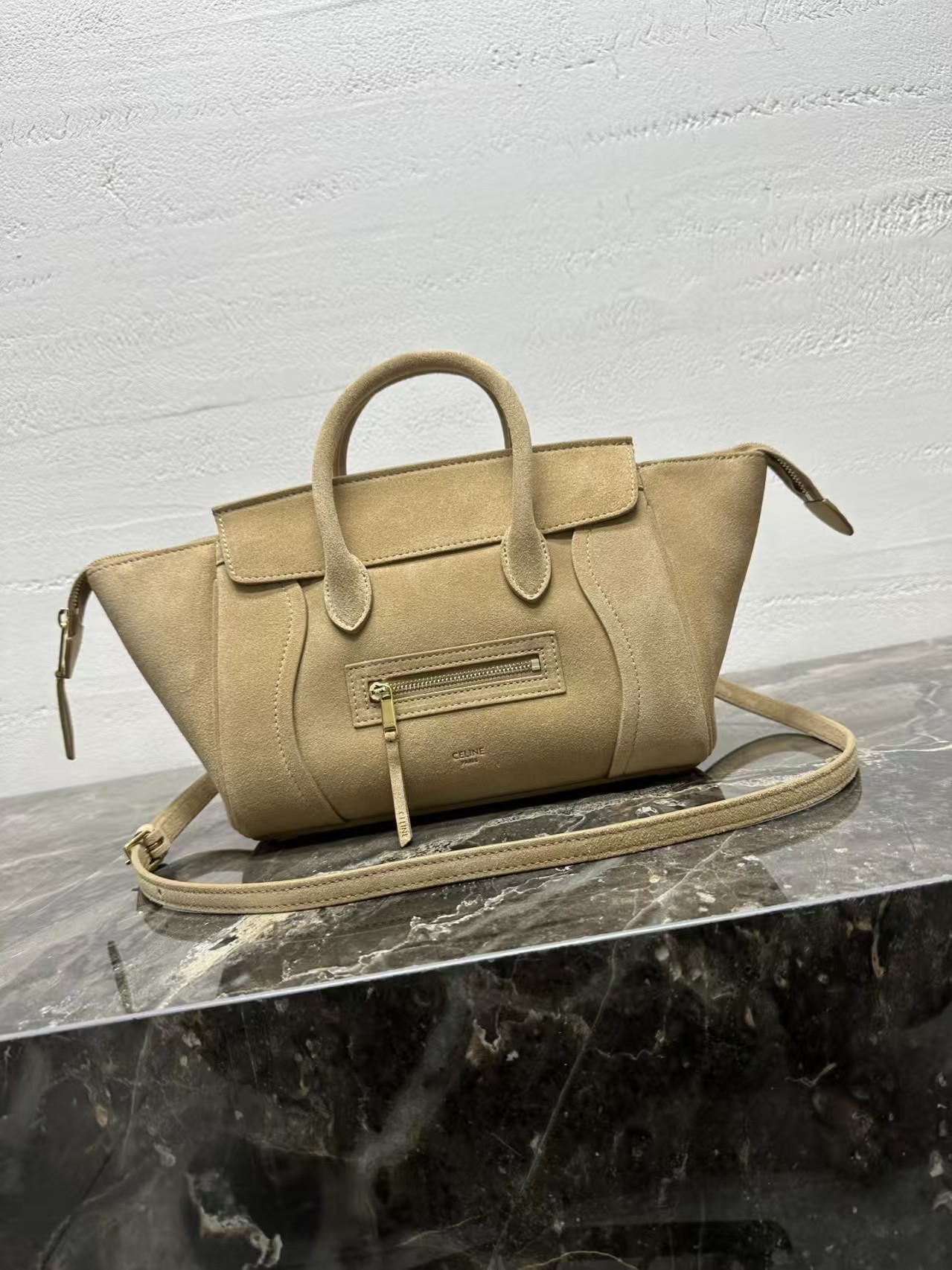 Celine New Luggage Suede Medium HandBag