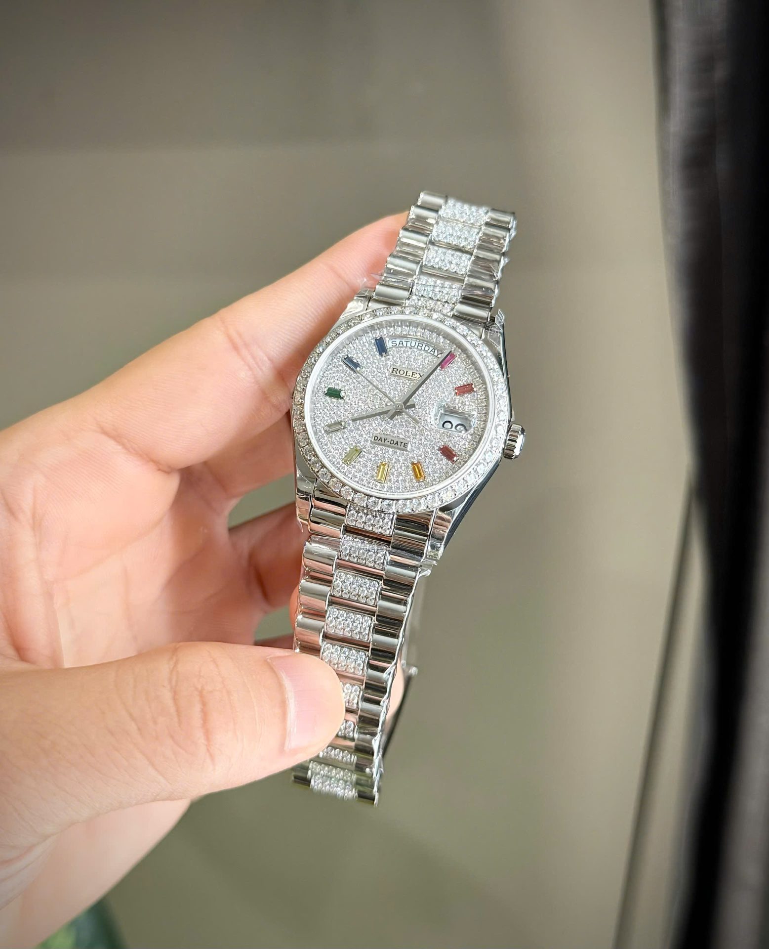 Rolex Day-Date Best Replica Watch Custom Moissanite Diamonds 36mm - Top club