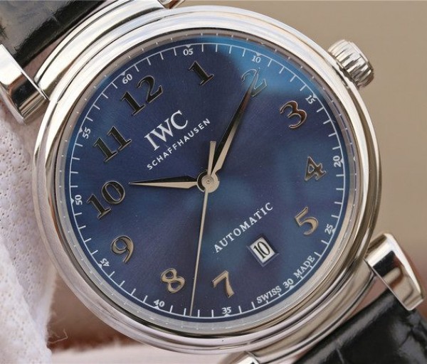 Replica IWC TW Da Vinci IW3566 Blue Dial Black Leather Strap A2892 - Top club