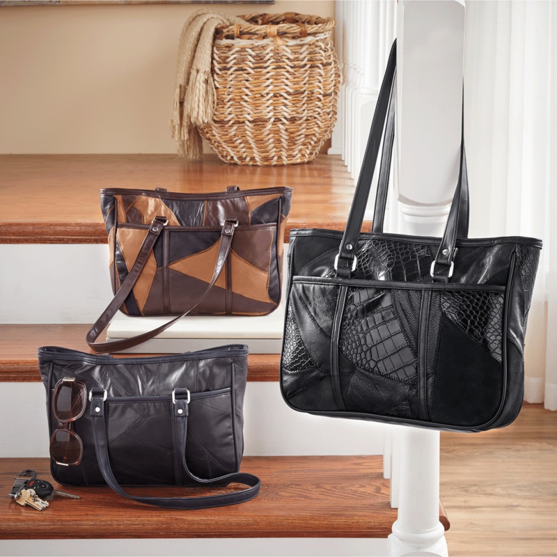 Patched Tote Bag - MIDNIGHT VELVET CATALOG
