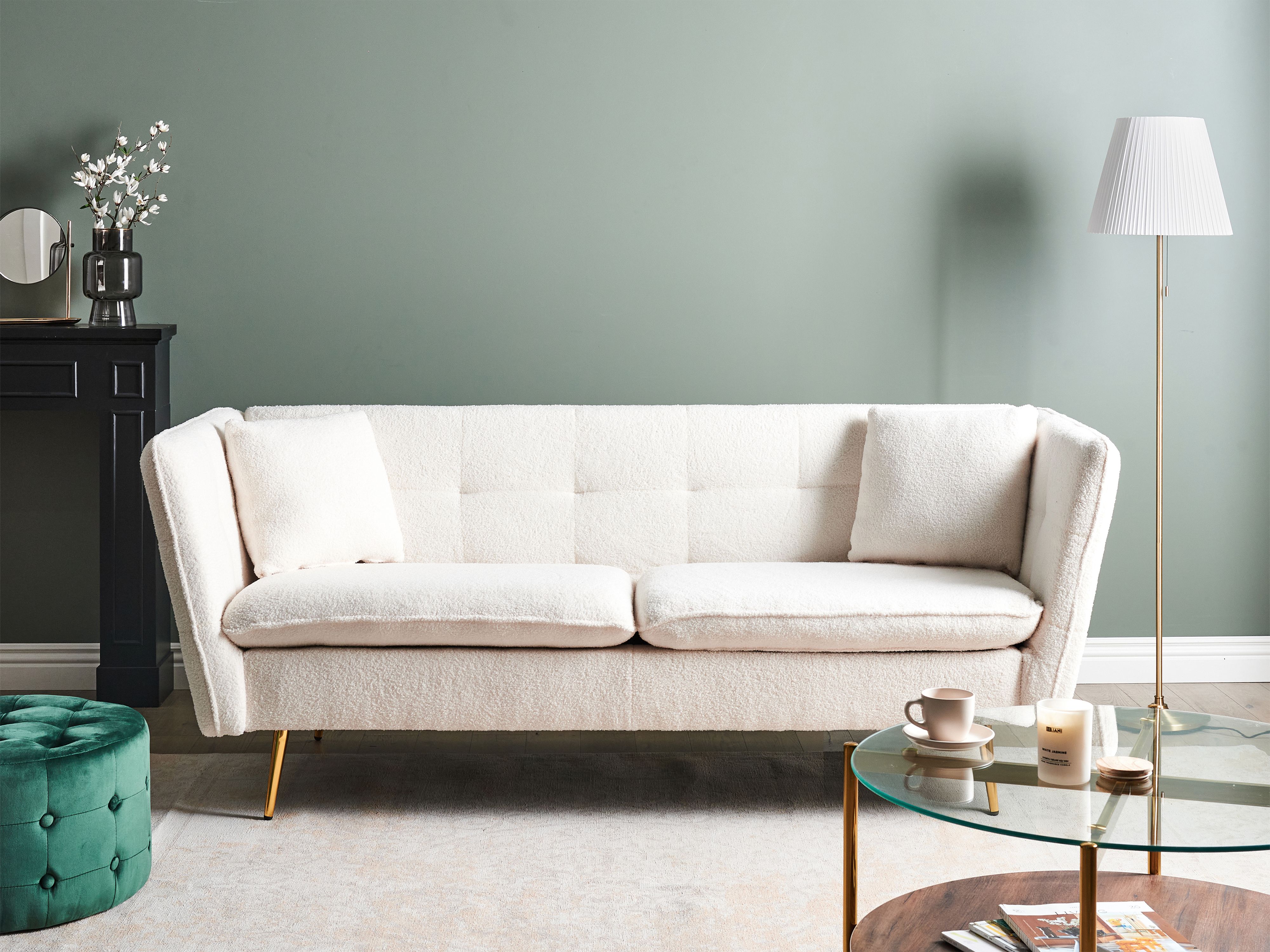 Sofa 3 Seater FREDERICA Boucle Off-White