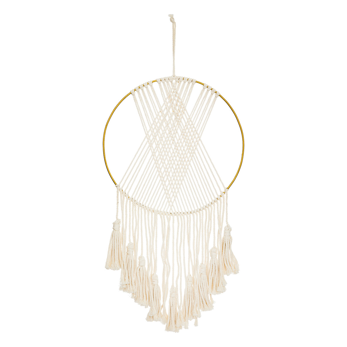 "Soline" wall decoration Macram&eacute;, White, 36x77 cm