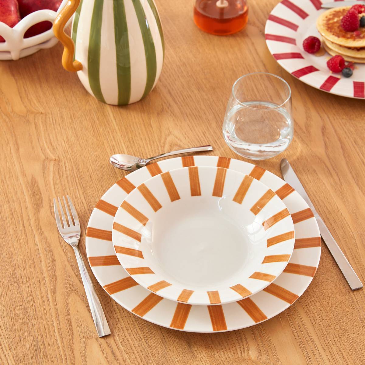 Set of 6 deep plates "Cheri" Porcelain, D.20.2 cm, Yellow