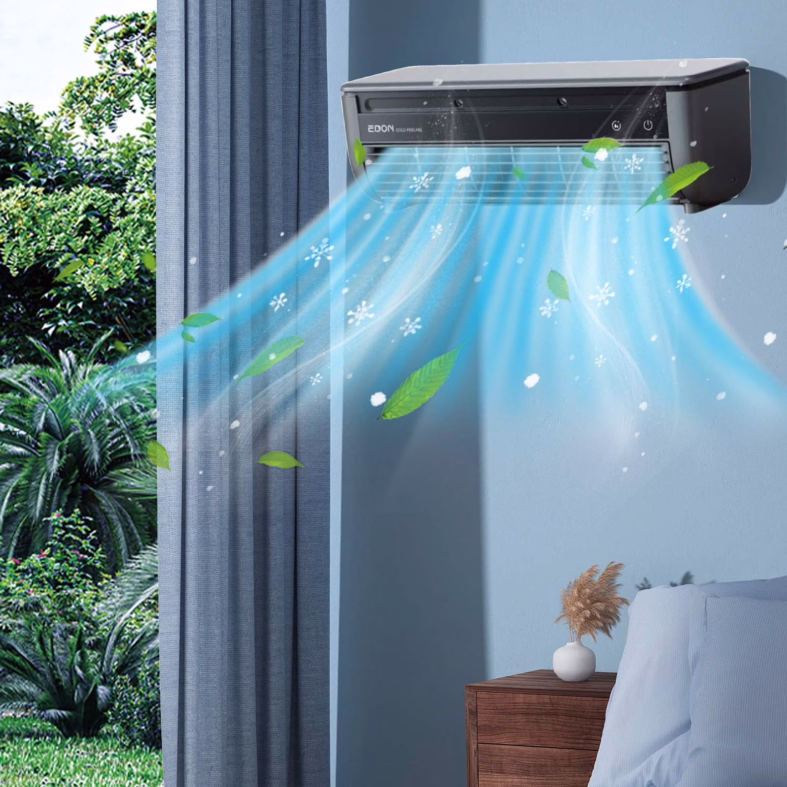 FYHALE 5,000 BTU Wall Mounted Air Conditioner with Remote Control, Digital Display, Cool up to 150 Sq. Ft., Perfect for Small Bedroom, Living Room, Home Office, White - Image 3