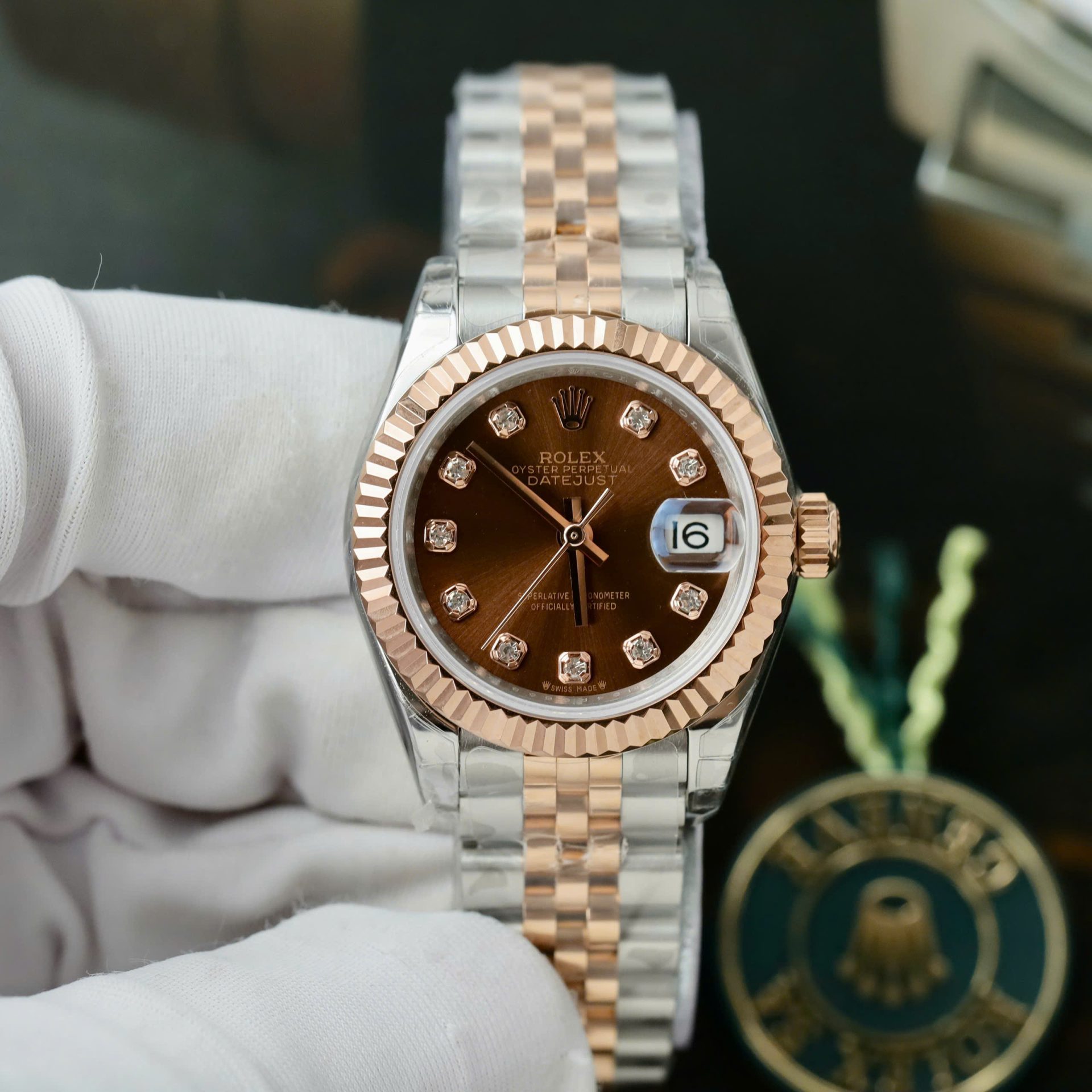 Rolex Lady-DateJust Women Replica Watch Chocolate Dial Jubilee Strap 28mm - Elite Watch Atelier