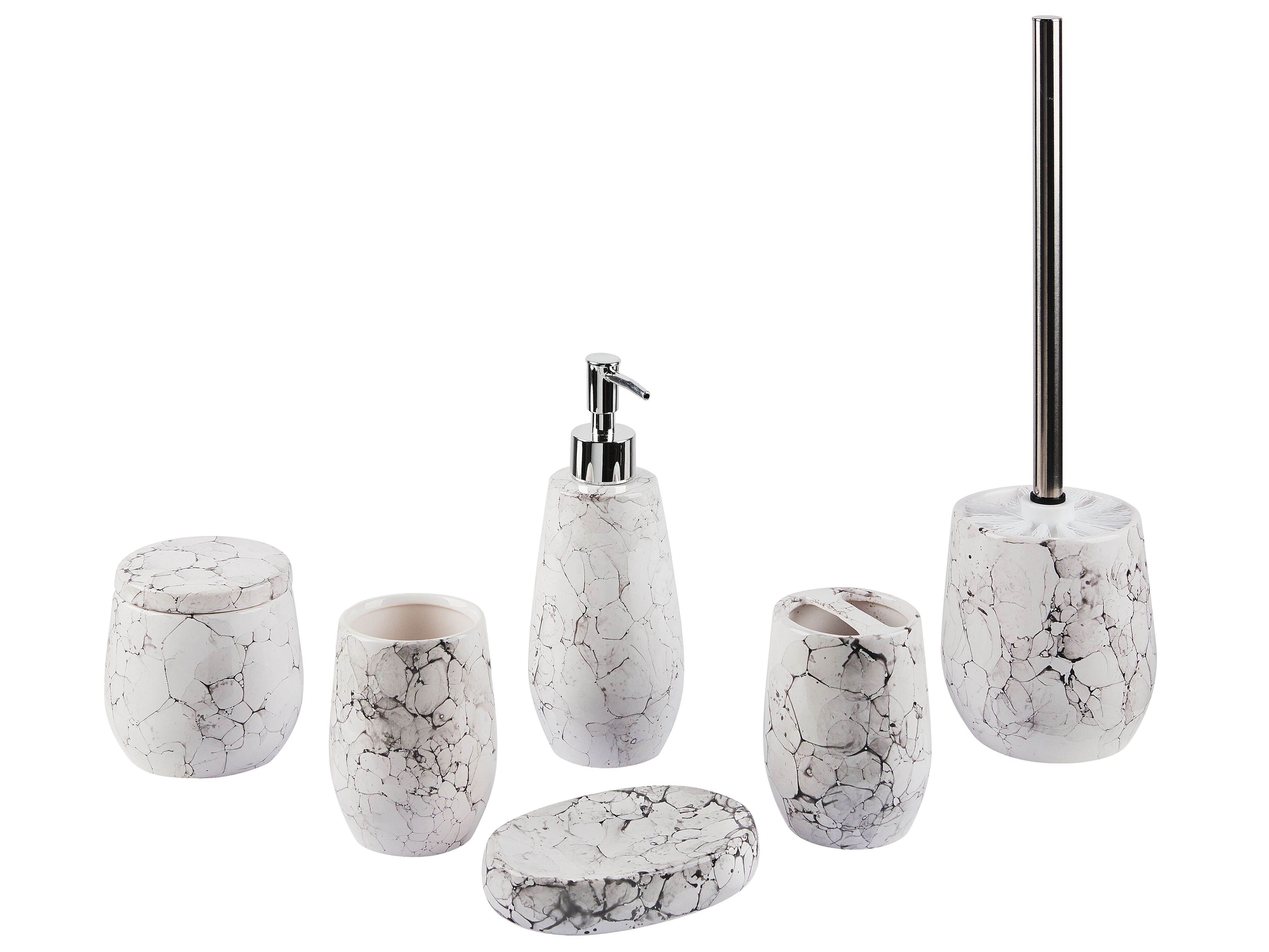 6-Piece Bathroom Accessories Set CALLELA Ceramic White