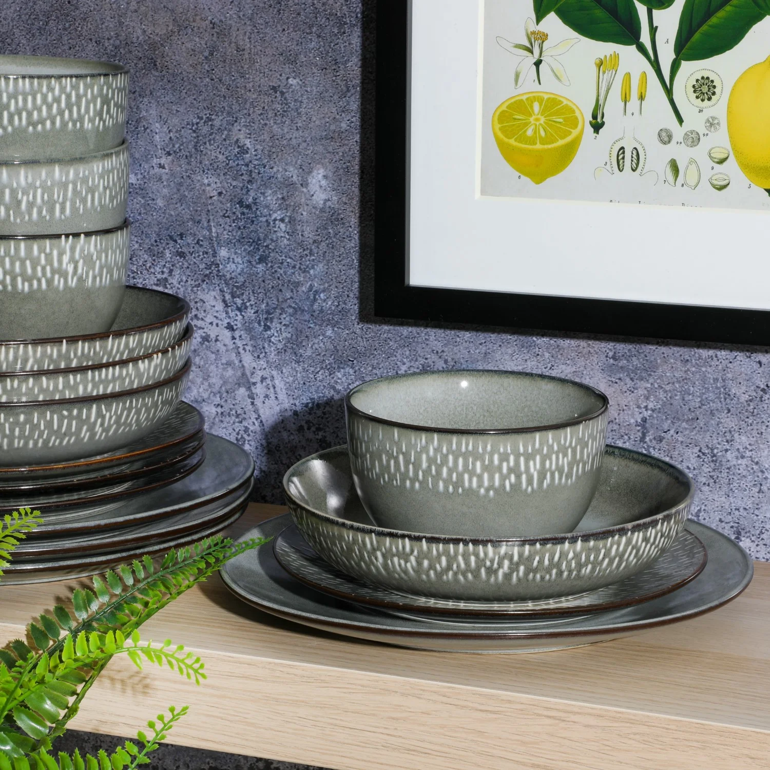 Gibson Elite Matisse 16-Piece Dinnerware Set - Taupe - Image 17