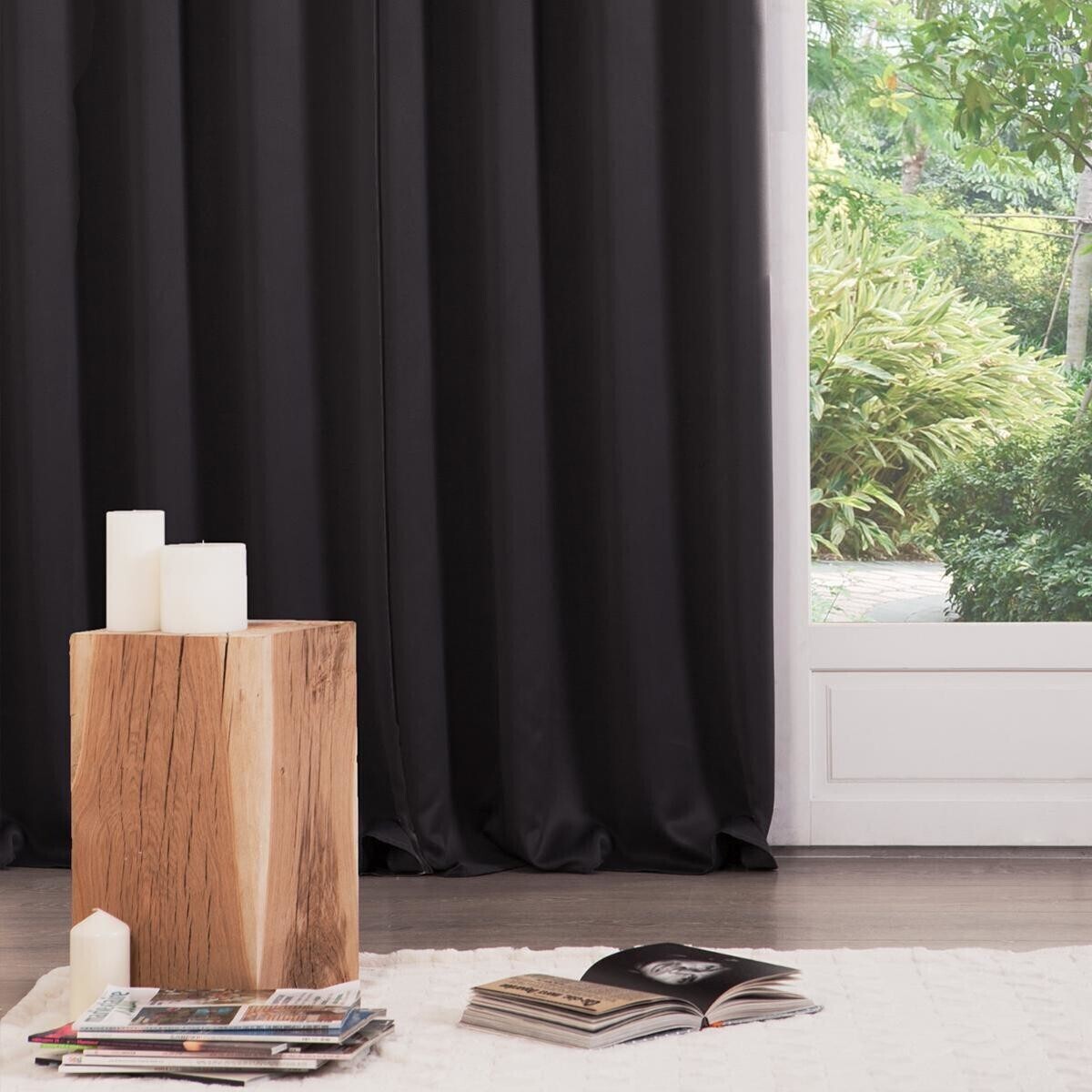 Set of 2 blackout curtains Black, 135x240 cm