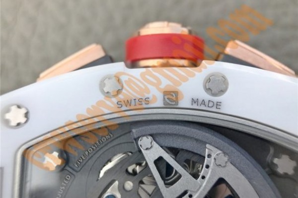 Replica Richard Mille RM011 RG White Ceramic Felipe Massa Black Inner Bezel White Rubber Strap A7750 - Top club
