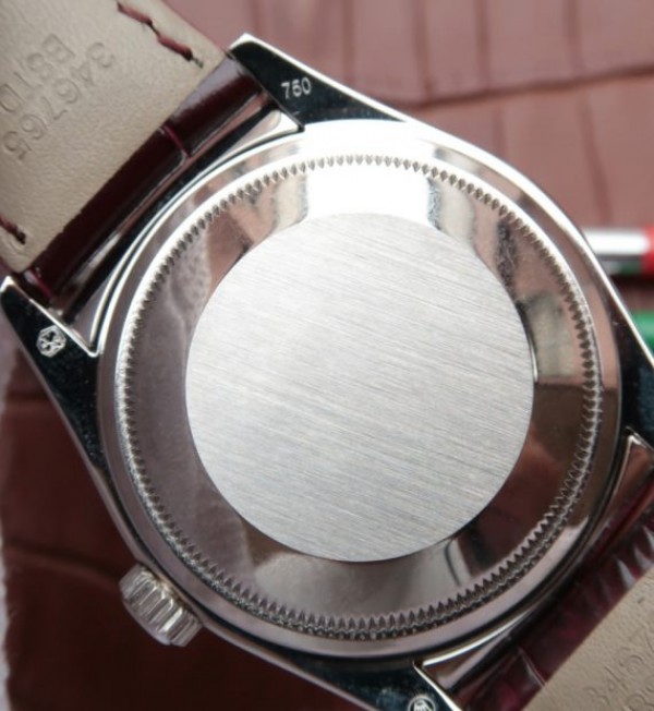 Replica Rolex Day-Date 36mm 118139-L Red Dial Stick Markers Brown Leather Strap A2836 - Elite Watch Atelier
