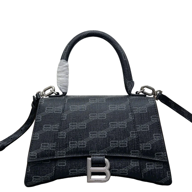 Balenciaga BB Monogram Pattern Handbag with Silver Hardware for Luxury Fashion Style No.2258 - Replicaclubs