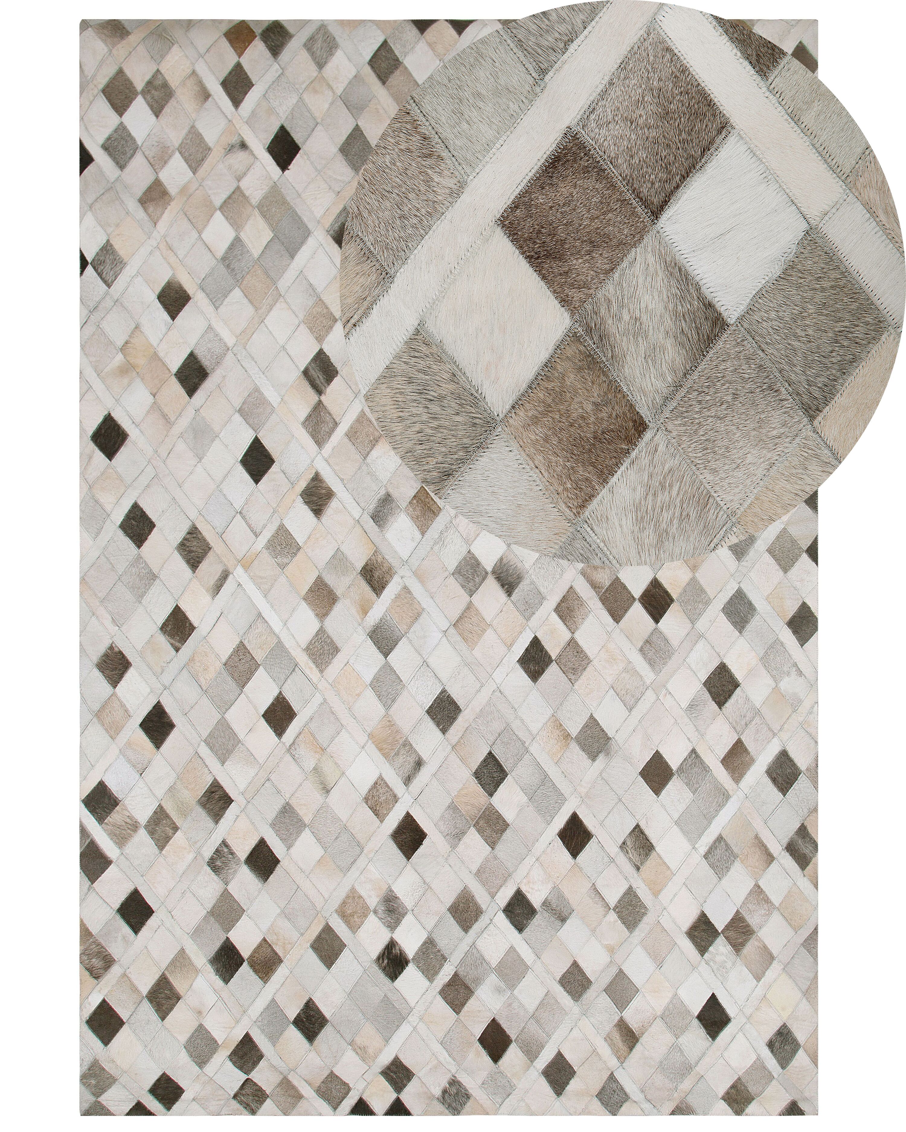 Rug HIRKA Grey 160 x 230 cm Leather