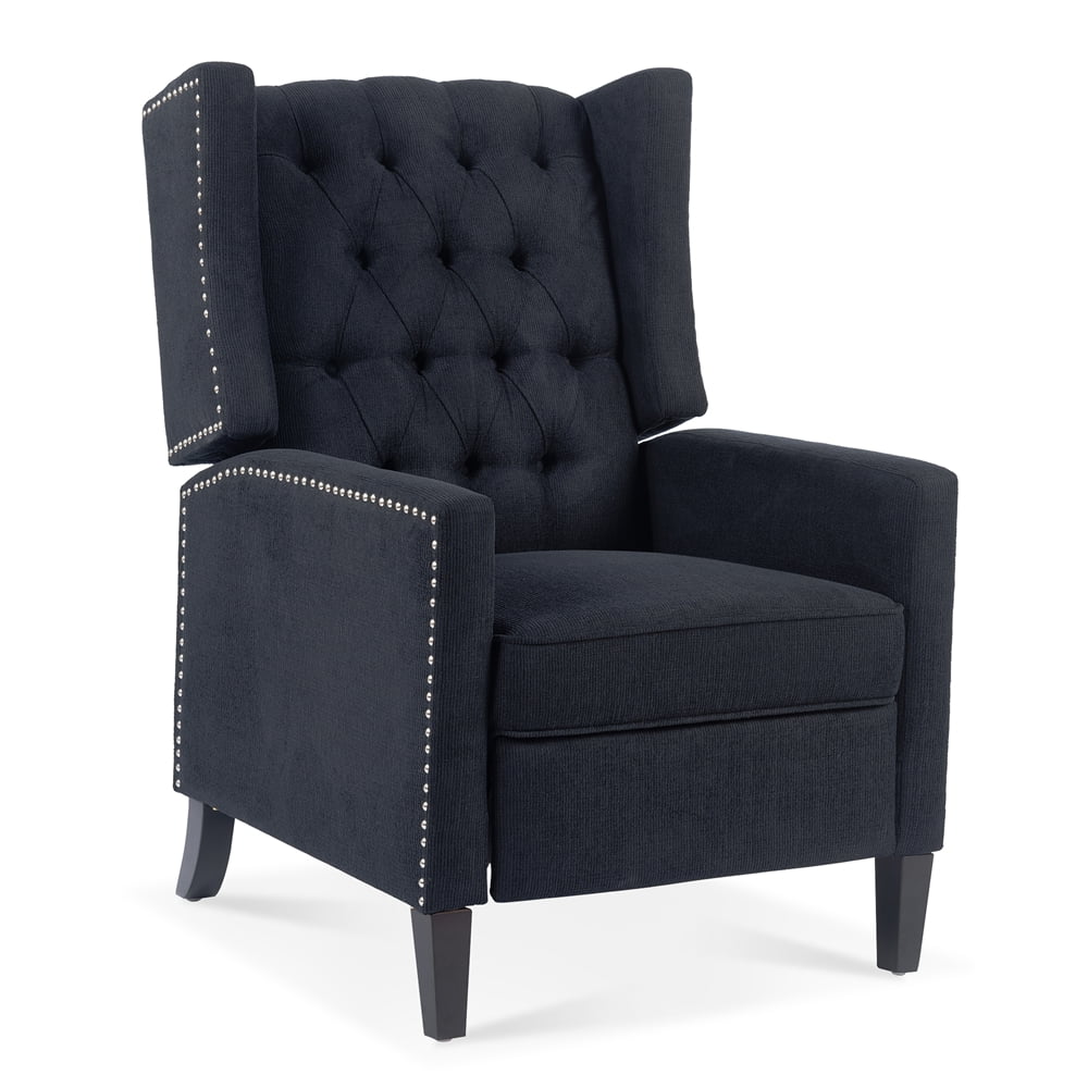 Triple Tree Modern Fabric Foam Wood Solid Print Nailhead Trim Accent Chair, Beige - Image 12