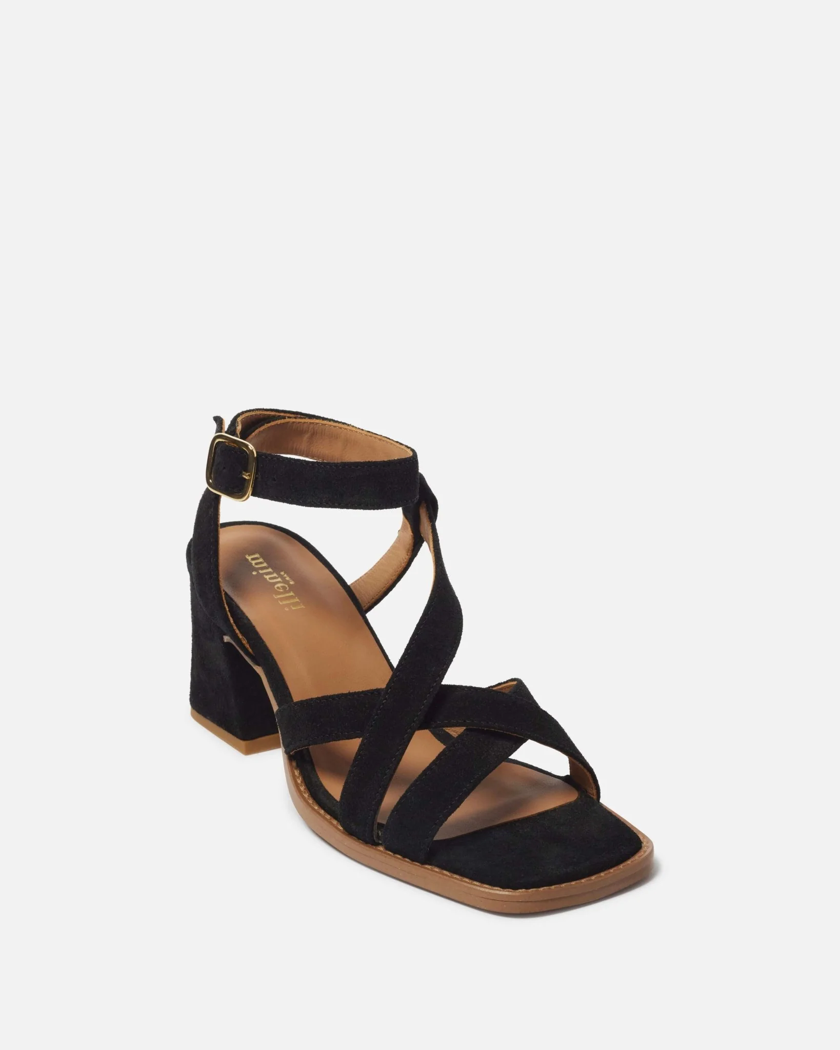 SANDALES MALORI/VEL - En cuir velours à talons noir